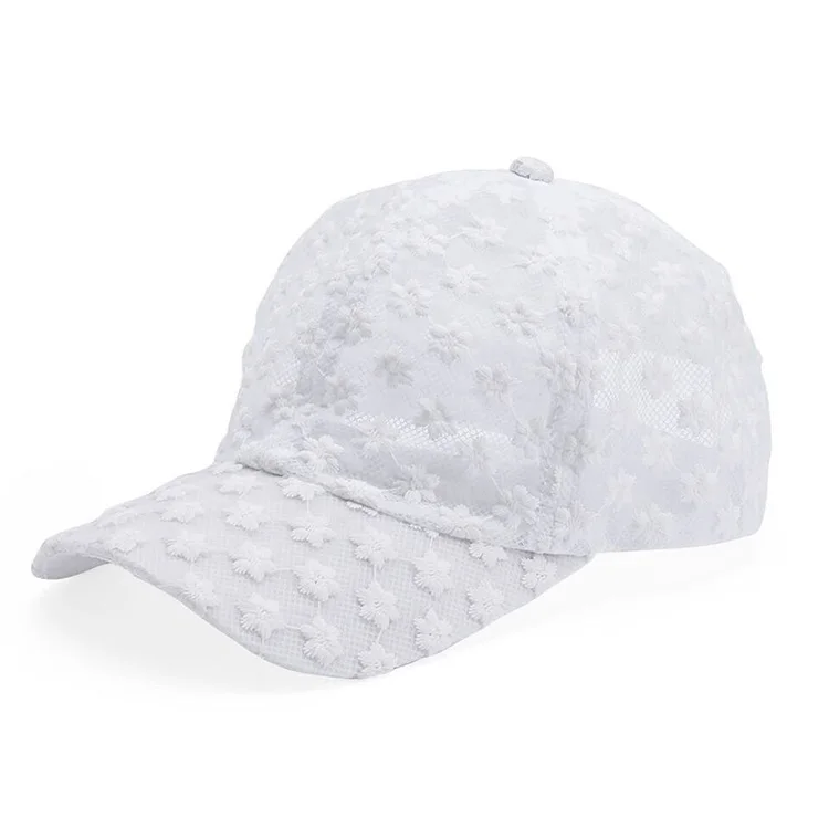 Top Quality Fashion Summer Sun Visor Hollow Breathable Peaked Cap Lace Baseball Cap Hat For Women