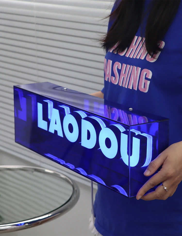 Custom Led Billboard Fashion Fluorescent Color Clear Acrylic Stand Advertising Light Box