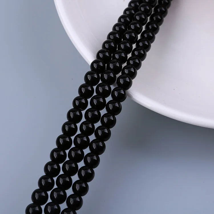 Wholesale Matte White Beads 4-14mm Natural Round White Clear Crystal Quartz Glass Beads Black Frosted Glass Round Beads