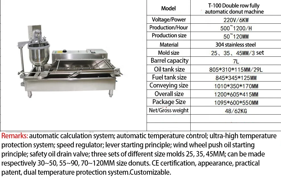 YOSLON T-100 Fully Automatic Commercial Auto Mini Mochi Maker Bakery Donut Fryer Making Machine for Donuts