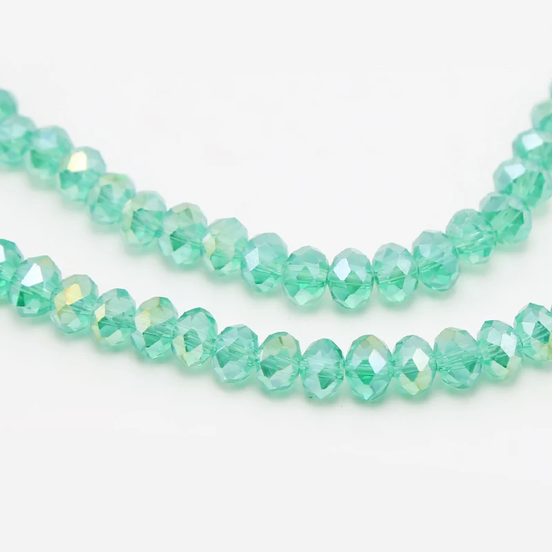 Bestone Wholesale Loose Glass Beads Bracelet Making Faceted Rondelle Glass Beads Crystal Glass Beads
