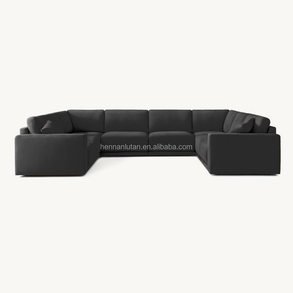 Living Room sofa u shape Sofa Couch Solid wood furniture customization chaise Modular Leather Sofa