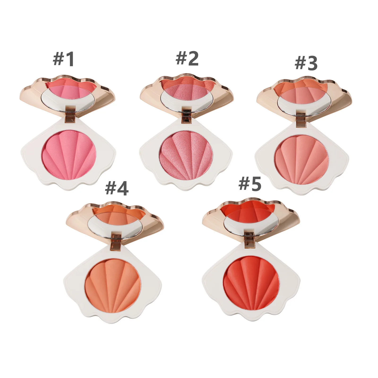 Wholesale Cheek Shell Blusher Creamy Private Label Cosmetics Korean Blush Powder Manufacturer Vegan Rose Orange Blush on OEM