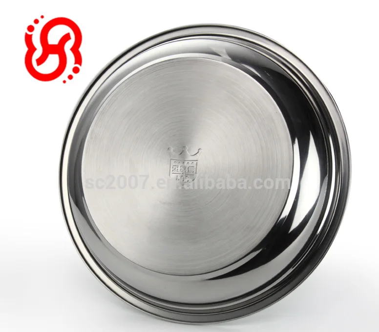 18 10 Stainless Steel Korean plate Dish Dinnerware Cookware 16 - 26 CM diameter set