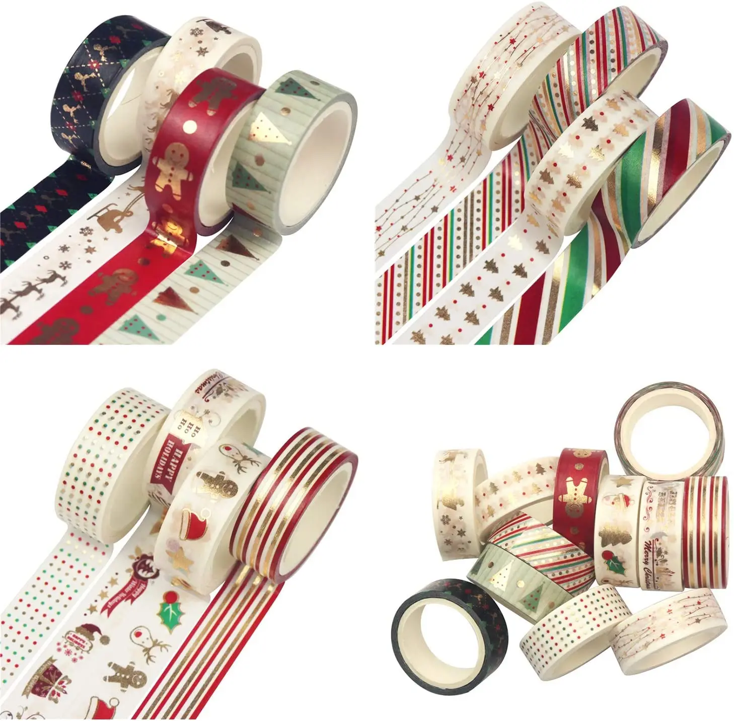 Christmas Washi Tape 15mm Wide Washi Tape Japanese For Scrapbook Bullet Journal Planner Flower Tape for DIY Crafts Arts