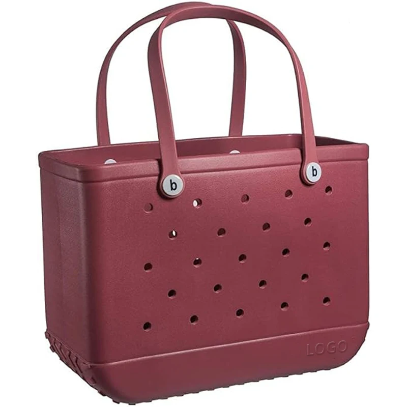 BR large or mini rubber bags silicone woman fairy tote bag with two pockets,eva pvc silicone travel beach luggage bag