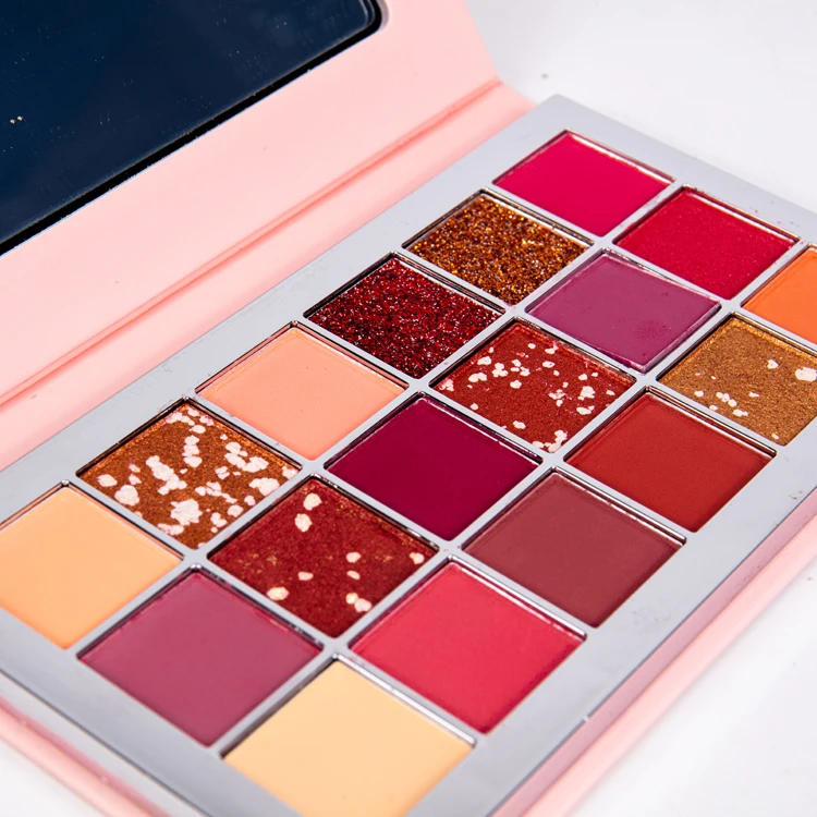 Wholesale  Make Up Cosmetics Eyeshadow Palette Custom Glitter 18 Colors Private Label Glitter Eyeshadow Palette