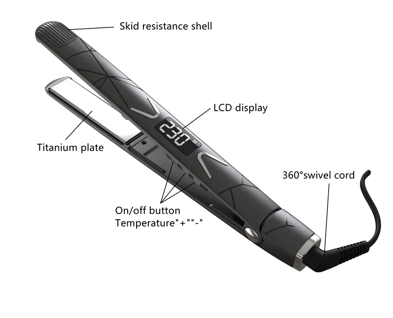 2023 new product Titanium Hair Straightener Hair Styling Tools Flat Iron Flatirons Fast Heating Flatirons with LCD Display