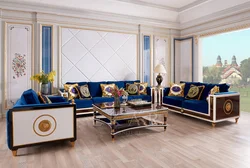 Orthopedic Luxury Foldable Big Fluffy Sofa Dog Royal Blue High End Luxurious Cushion Case Interior Italy Single Set