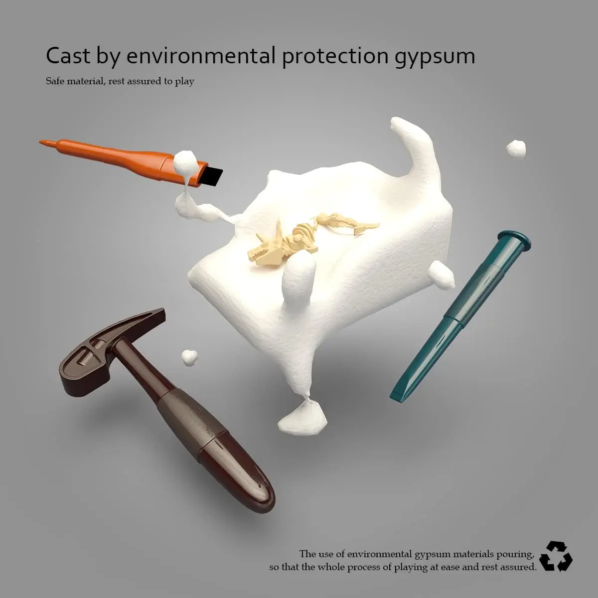 STEM Activity Science Excavation Dinosaur Digging Fossil Model Toys Educational Realistic Dig Up Dinosaur Skeleton Set