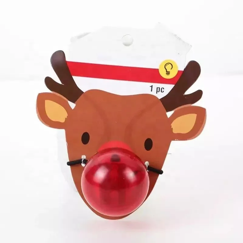 Christmas Promotional Plastic Led Flashing Clown Nose Christmas Red Nose Decoration For Men and Women