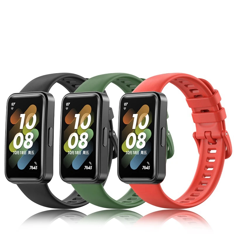 Kingsmax New arrival Soft Silicone Sport Watch Band for Huawei Band 8 Rubber Bands Breathable Adjustable Wristband Strap