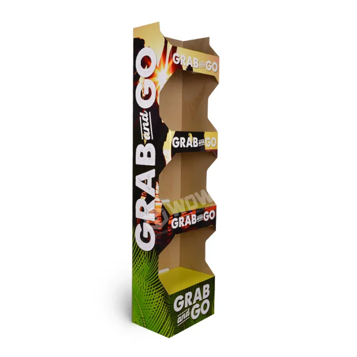 Point of Sale Printers Customized Cardboard Corrugated Free Standing Chocolate Bar POS Display Stands