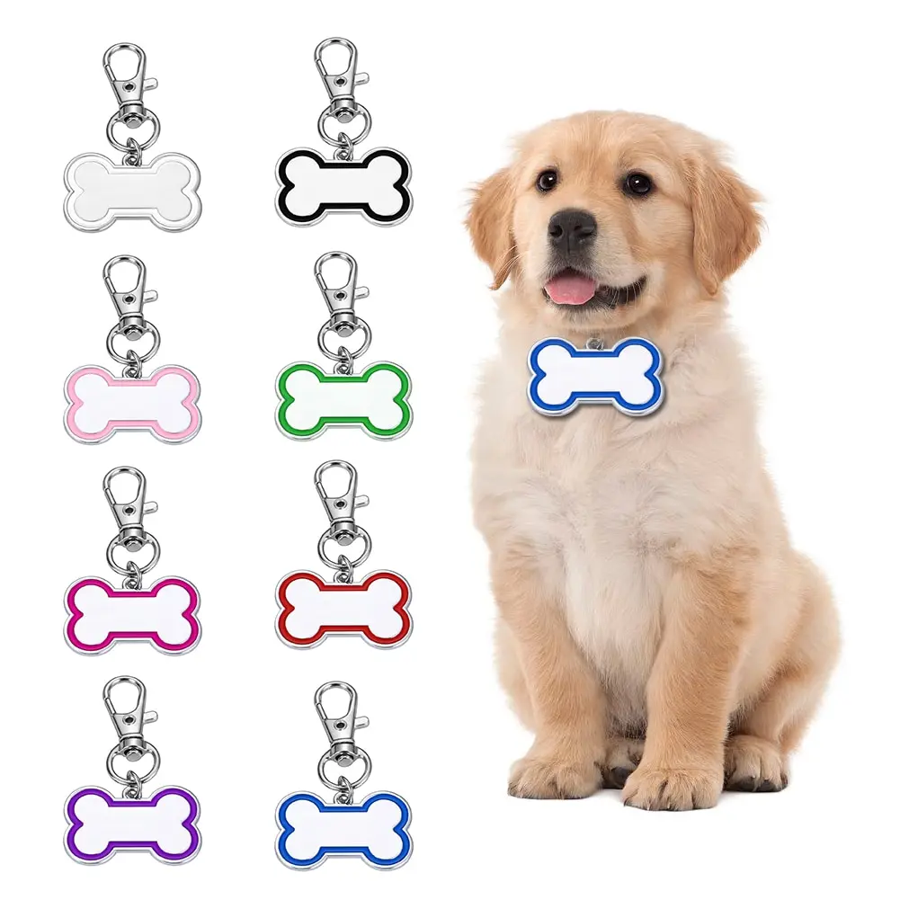 Personalized Cat Puppy ID Tag Stainless Steel Bone Paw Name Tags Anti-lost Engraved Custom Pet Dog tags