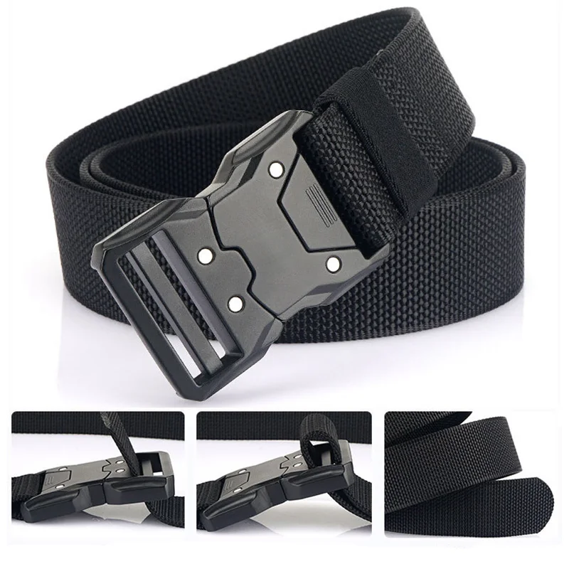 Custom logo new style Camouflage Canvas Tool Waist webbing Belt Men Nylon Alloy Buckle Combat Tactical Belt