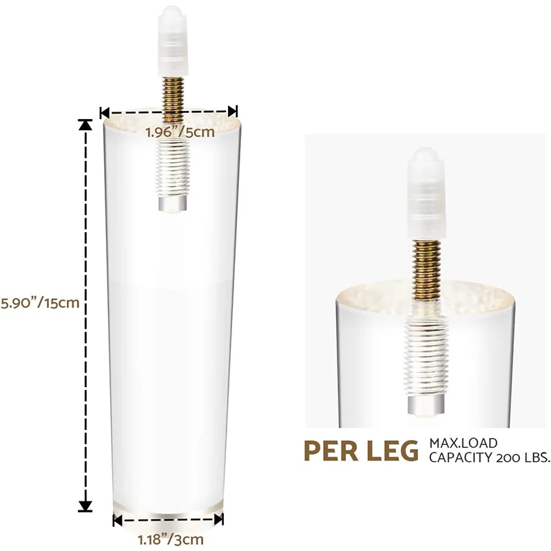 Cabinet Furniture Round Sofa Legs Wholesale Clear Acrylic Customized Modern for Kids Living Room Bedroom Bar Restaurant Weclcome