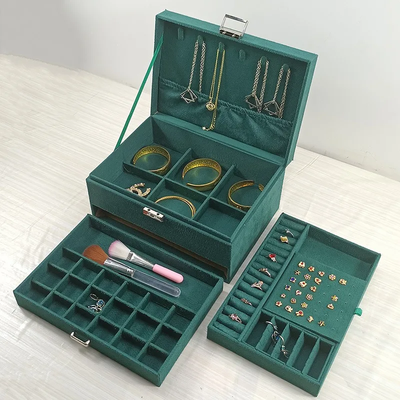 Large 3-Tier Jewelry Necklace Earrings Rings Bracelets Display Storage Box Case Organizer