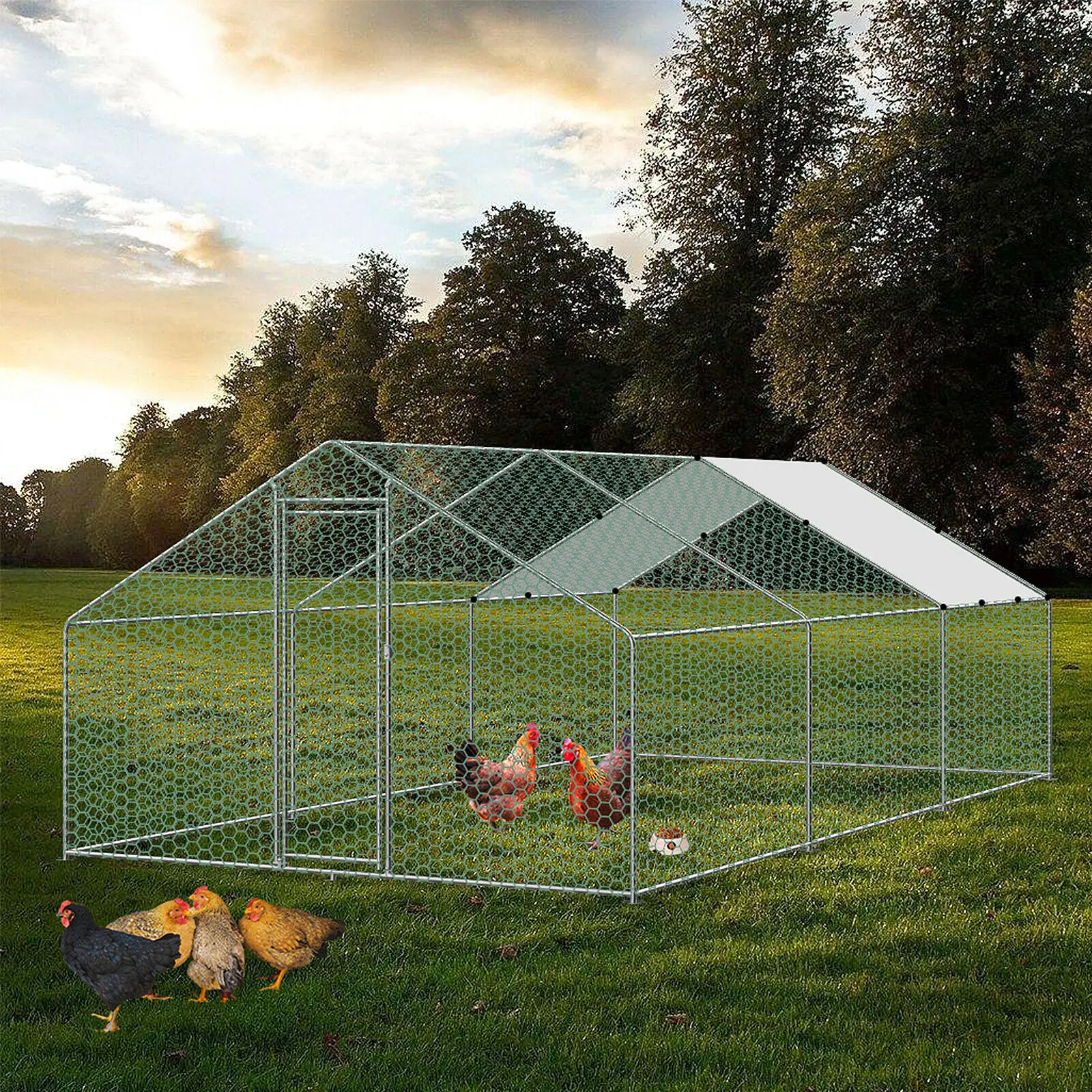 wire mesh chicken run coop 3m X 2m walk in cage for rabbit ducks hens poultry