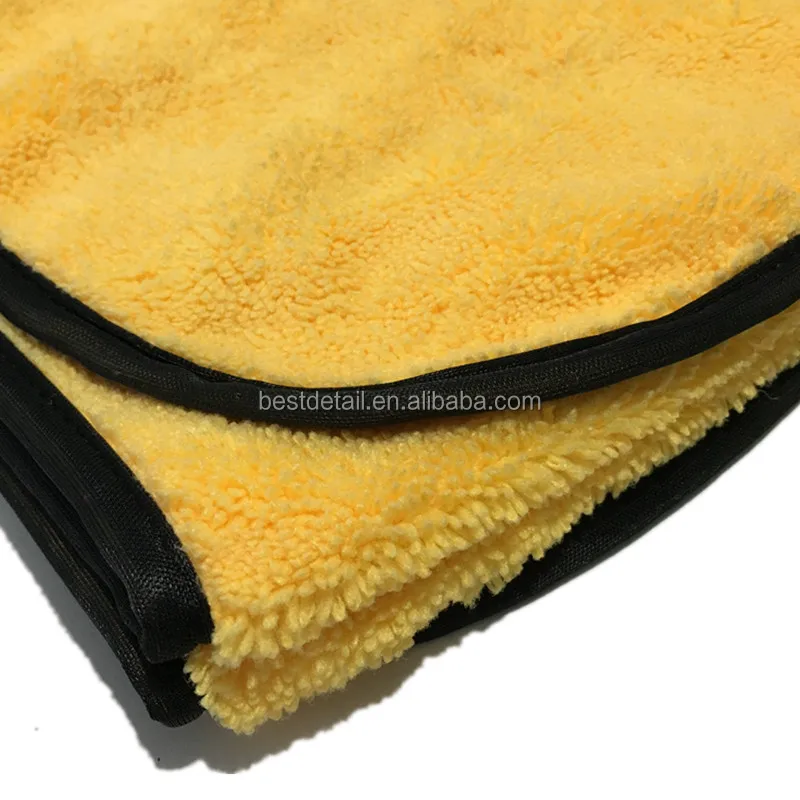 China Wholesale Absorbent Yellow Auto Detailing Buffing Towel 16x24 400 GSM All Purpose Microfiber Cleaning Cloth for Car Wash