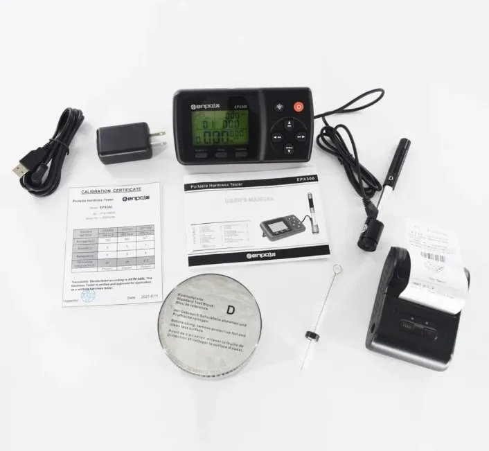EPX300 Portable Hardness Tester Alloy Steel Durometer Metal Hardness Testing Instrument Wireless printing Function 0 to 999HLD