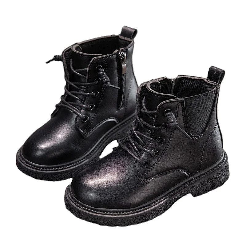 Оптовая продажа; Модная Водонепроницаемая детская повседневная кожаная обувь; Зимние Ботинки martin