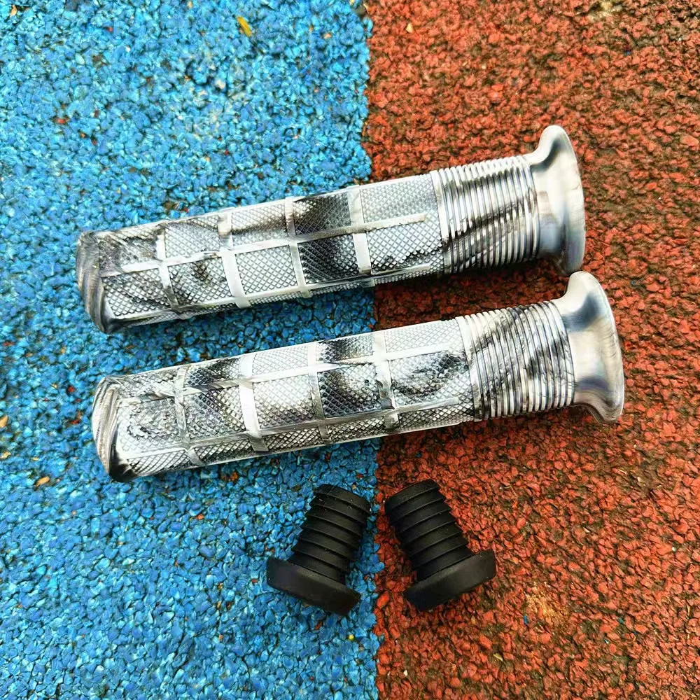 Bicycle handle grip soft shock absorption MTB grip rubber aluminum alloy lock ring Folding bicycle handle cover