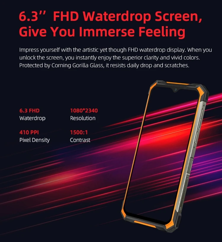 Dropshipping DOOGEE S88 Pro 10000mAh Rugged Phone 6GB+128GB IP68 Waterproof 6.3 inch Android 10 cellular 4g mobile phones