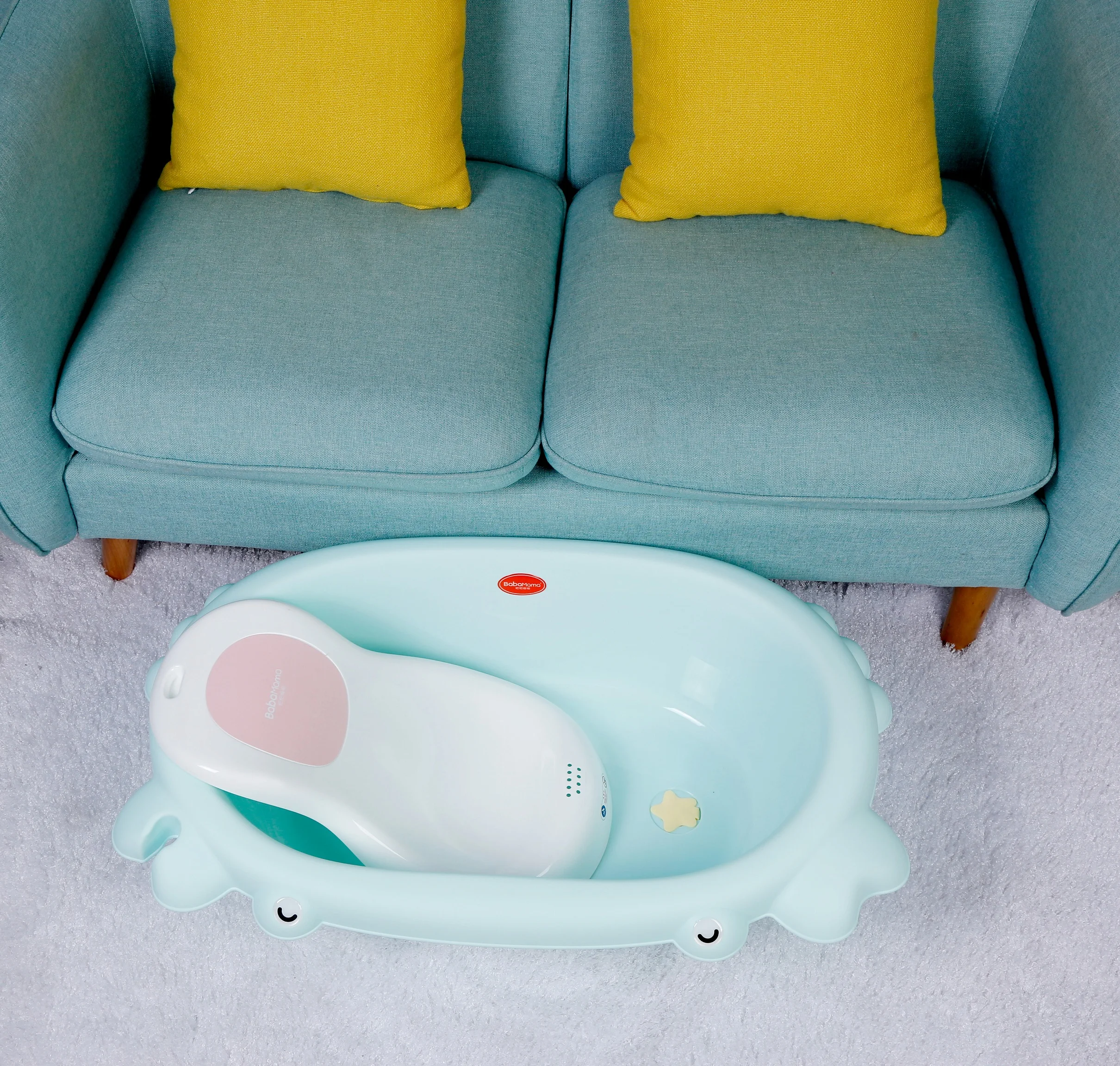 Краб форма Happy От 0 до 6 лет Детские футболки Бесплатная доставка Пластиковые вкладки для детей--ванны с не соскальзывающая опора