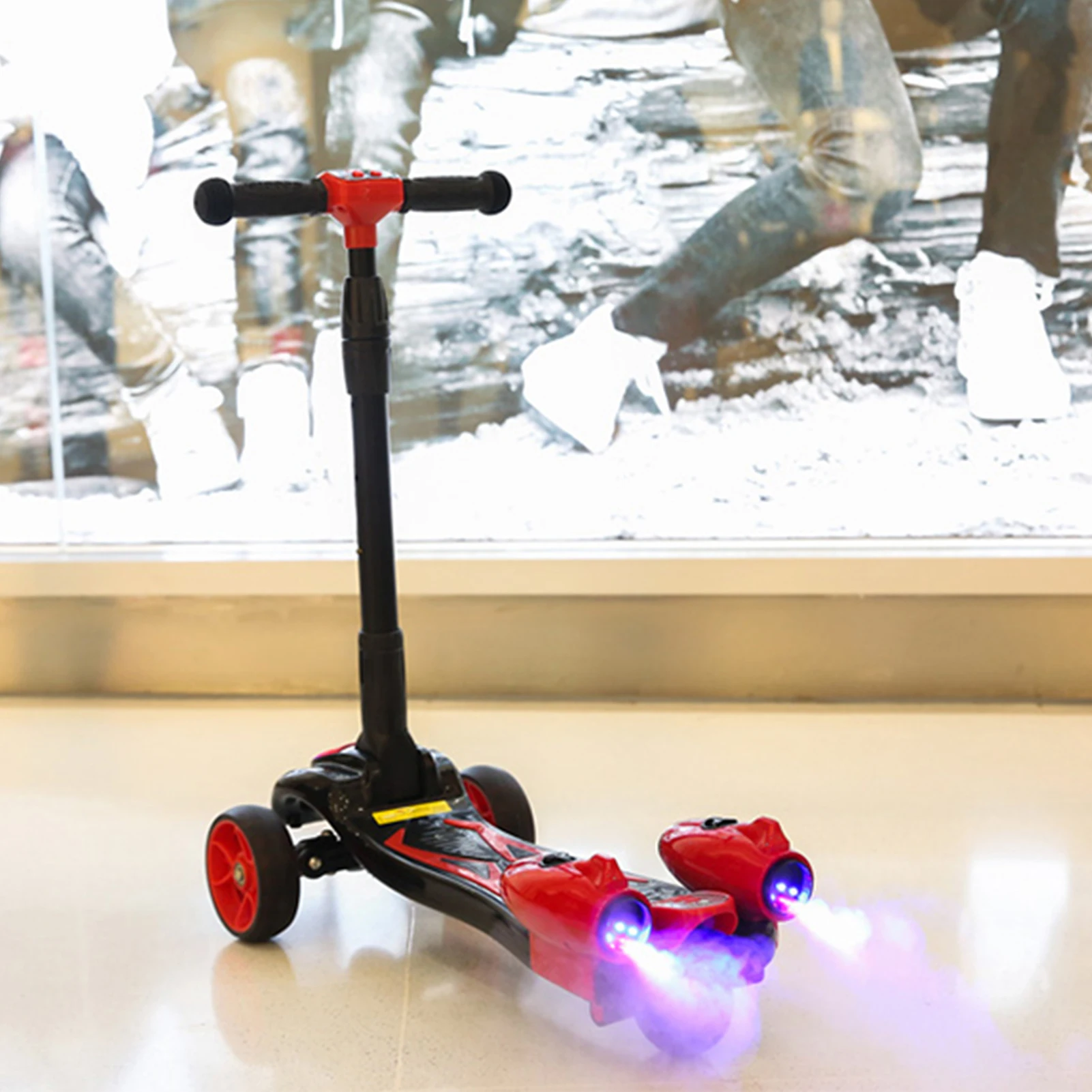 2023 New toy spray folding PU light kids scooter 3 wheel children scooter for kids children kick scooters for christmas gift