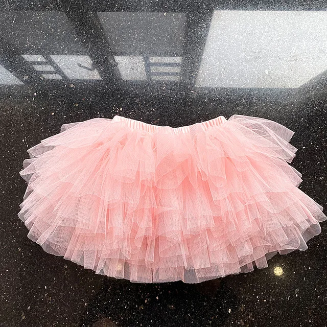 Kids Mesh Girls Tutu Six-Layers Tulle Short Style Puffy Skirts Dance Princess Ballet Cake Skirt Summer Ball Gown Kids Clothes