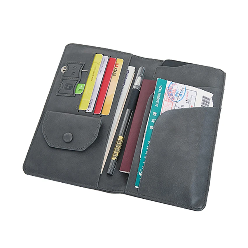 Хит продаж кожаный унисекс дорожный портативный RFID держатель для мобильного телефона кошелек магнитный Карманный чехол документов многоцелевой
