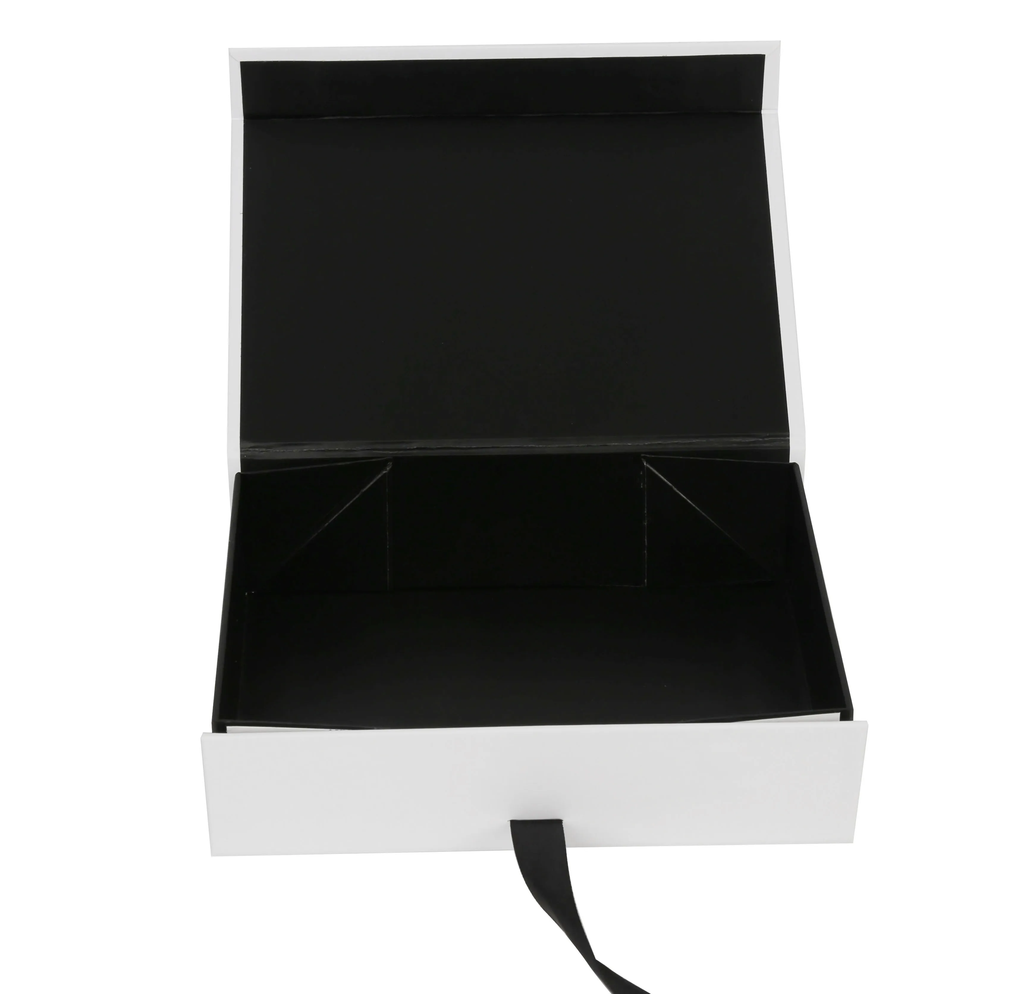 Luxury custom cardboard box magnetic closure box A6 foldable gift box with ribbon