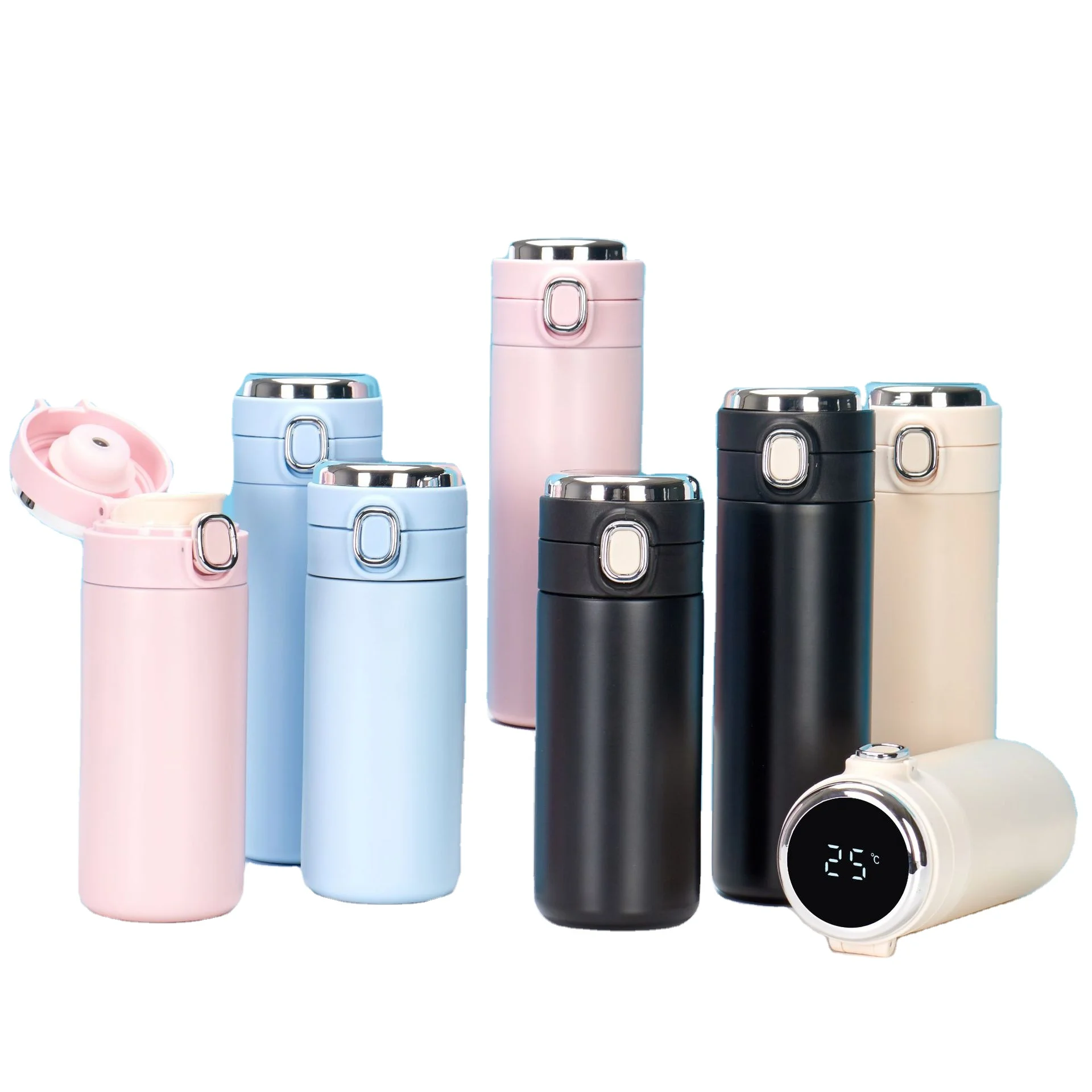 China factory OEM Amazon Vacuum Insulated Smart Water Cup Stainless Steel Thermos Bottle with Digital LED Temperature Display