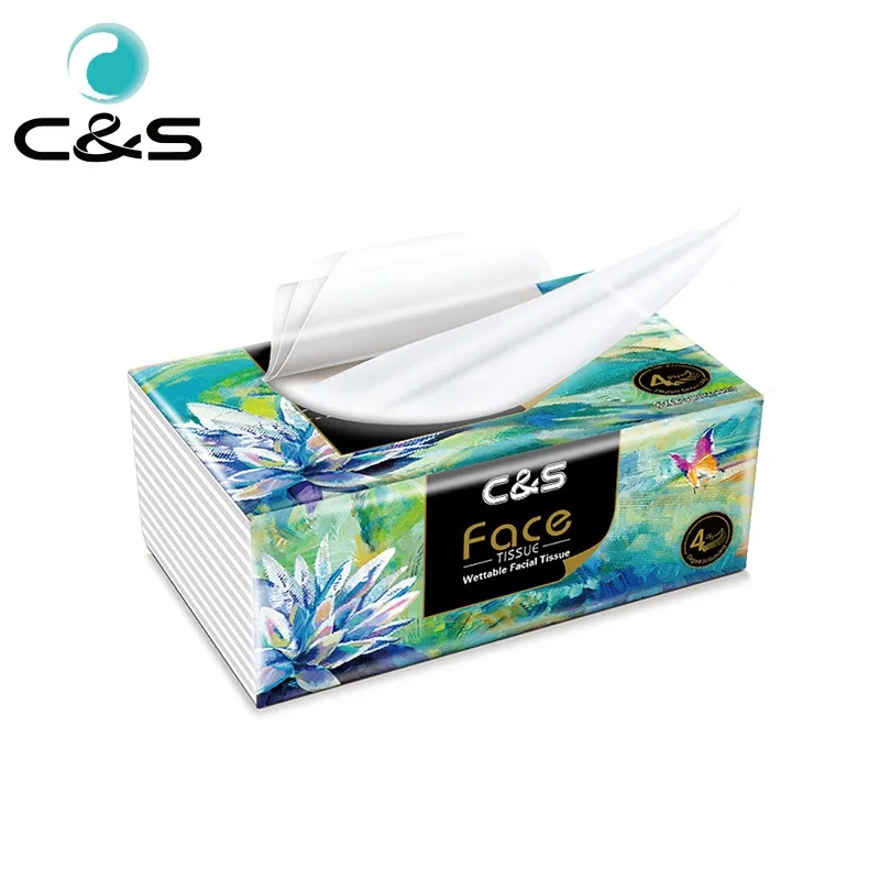 Newly Lauched Oil Painting Tissue Paper Ultra 4 Ply Facial Tissue With Soft Packing