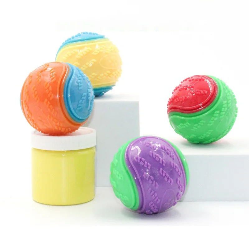 Interactive Training Soft TPR Dog Toys 6.5cm Squeaky Dog Ball Toy for Pet Teeth Cleaning Bite Resistance Funny Rubber Style