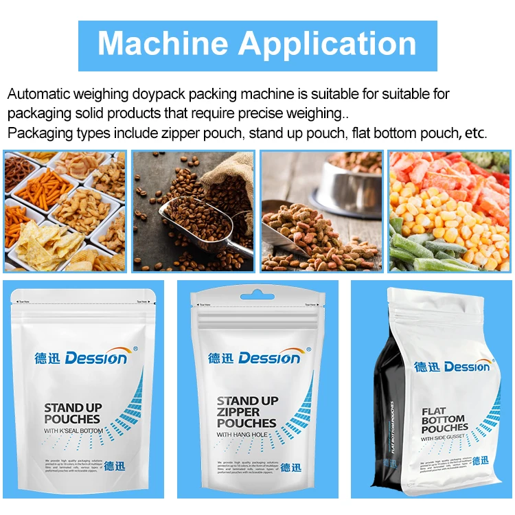 Easy To Use Sweet Candy Premade Bag Filling Packing Machine Milk Tablets Candy Pouch Chocolate Ball Bag Packing Machine