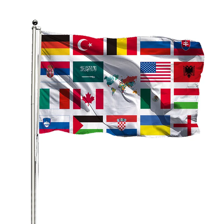 Wholesales custom size 3x5 printing different country all national outdoor sports polyester 3x5ft flag
