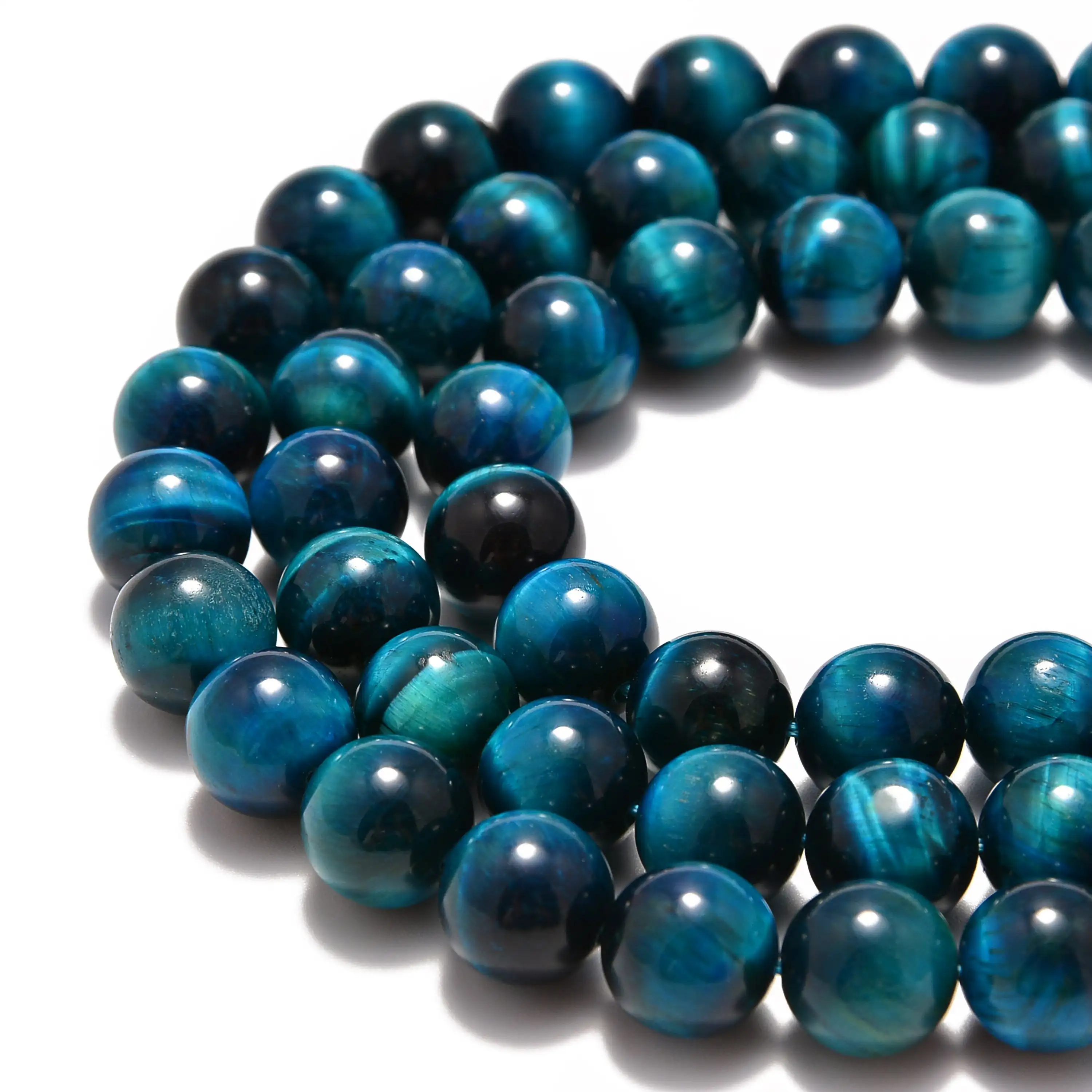 Grade AB 8 mm Tiger Eye Beads Blue Green 4mm 6mm 8mm 10mm 12mm Round Beads Strands for Jewlery Making Bulk China