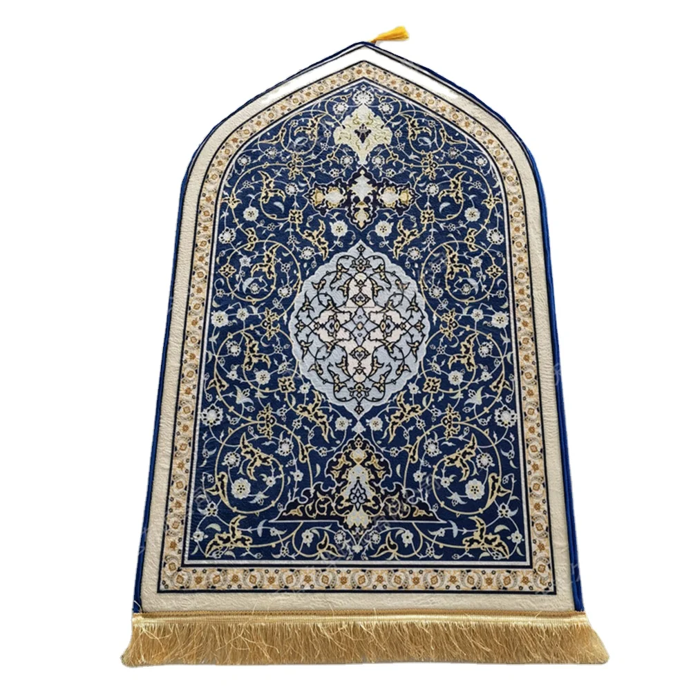 Wholesale Flannel carpet Muslim foldable washable printed floor  Islamic mat