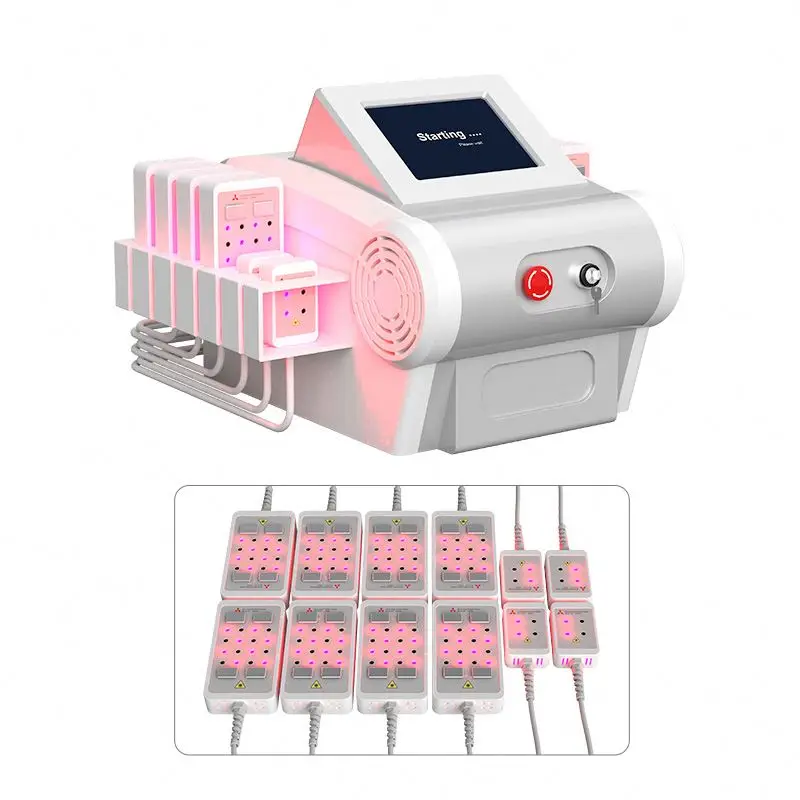 144 diodes 650nm and 980nm lipolaser machine+microcurrent 12 pads ems lipo laser slimming machine