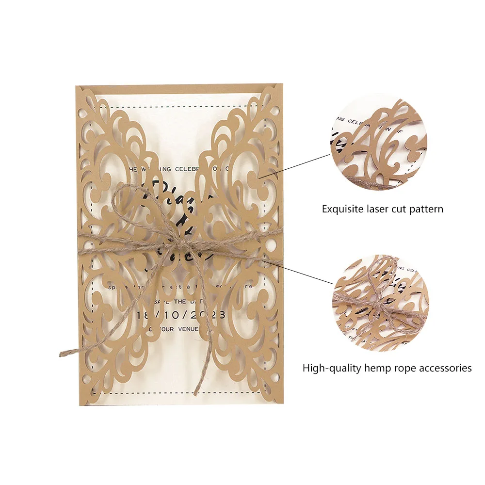 Customized Paper Happy Wedding Invitation Card