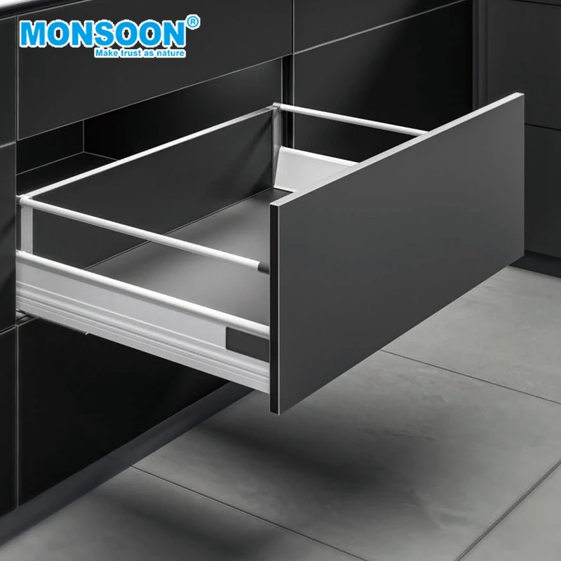 Kitchen Full extension Inner Drawer slide System sliding drawer rail legrabox furniture Drawer Box
