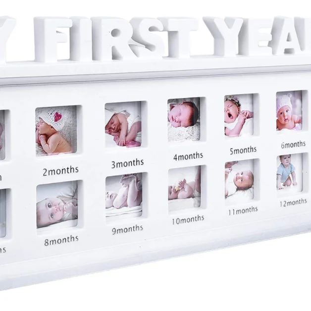 My First Year Baby Keepsake Frame for Photo Memories