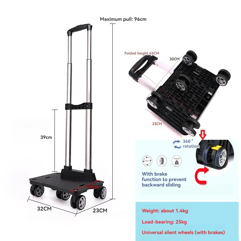 Wholesale trolley schoolbag Backpack luggage handle wheeled Travel Shopping Telescopic Foldable trolley cart