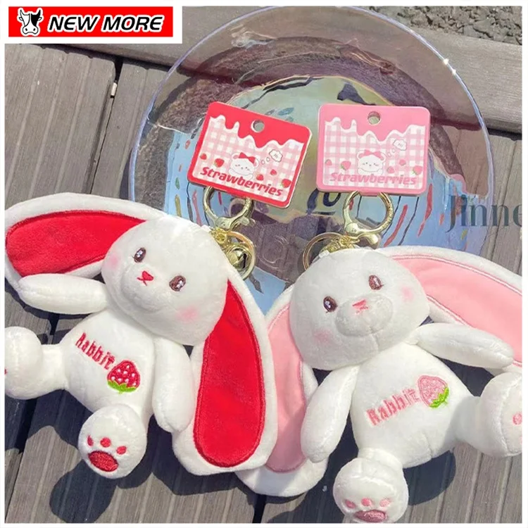 Wholesale Cute Rabbit Toy Plush Keychain Bag Pendant Stuffed Animal Bunny Doll Key Ring