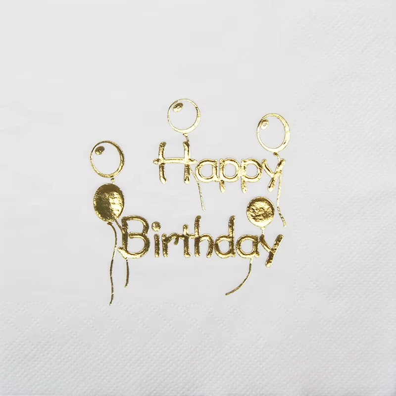 Wholesale Price Custom Gold Stamping Table Dinner Napkins Paper For Birthday Party Wedding Decoration