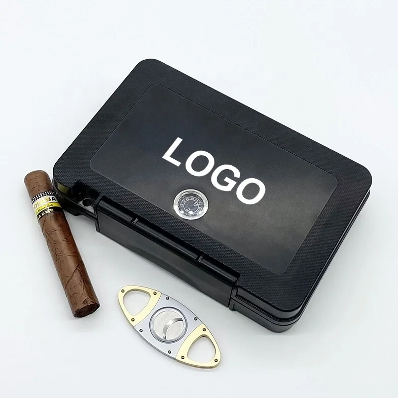 2023 New Design Waterproof Cigar Box Plastic Cigar Travel Humidor Gift Case with custom logo