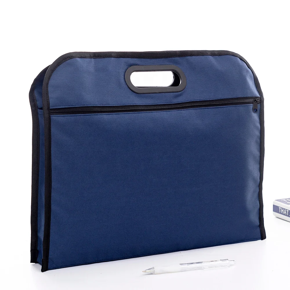 Waterproof functional storage double layer thickness school office certificate document file document bag