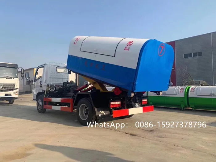 New DONGFENG hook lift garbage truck with 5m3 garbage container