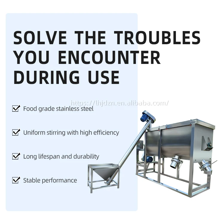 Horizontal mixer for starch food supplement powder blending Food Dry Powder Mixer Machine